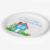 Housewarmingfeest met monogram tafelpapier 9" papieren bordje (Gekanteld)