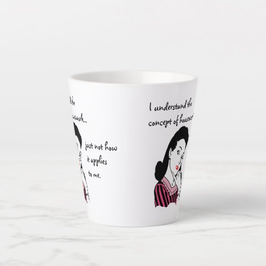Housework Concept Funny Latte Mok (Voorkant)