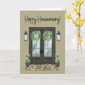 Housiversary Voordeur Huis Jubileum Kaart (Gele Bloem)