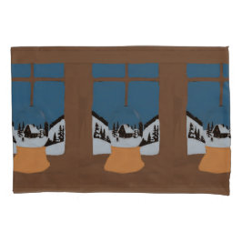 Housse d'Oreiller Hivernale - Boule à Neige Kussensloop