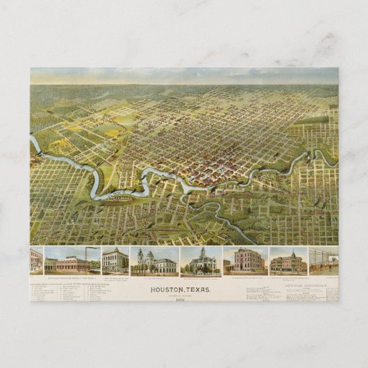 Houston 1891 briefkaart (Voorkant)