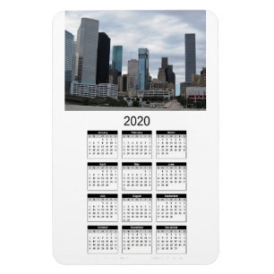 Houston 2020 Full Year Magnetic Calendar One Photo Magneet