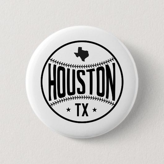 Houston Baseball Thema Ronde Button 5,7 Cm (Voorkant)