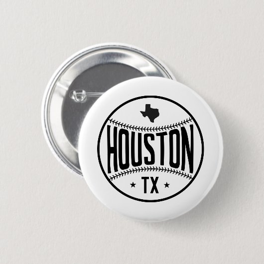 Houston Baseball Thema Ronde Button 5,7 Cm (Voorkant /achterkant)