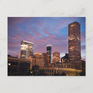 Houston bij nacht briefkaart