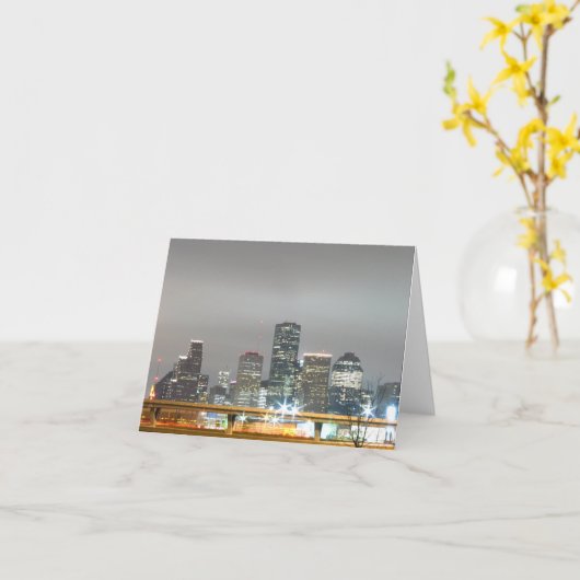 Houston bij Nacht Kaart (Gele Bloem)