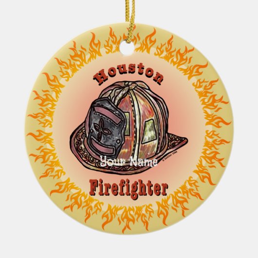 Houston brandweerman ornament (Voorkant)