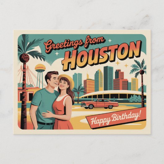 Houston Briefkaart | Groeten uit Houston (Voorkant)