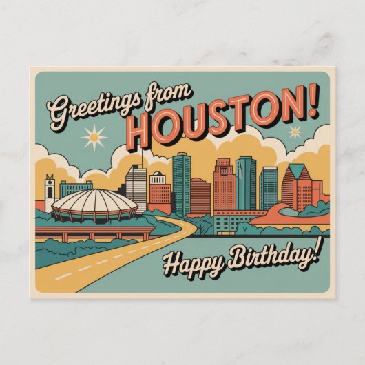  Houston Briefkaart | Groeten uit Houston (Voorkant)