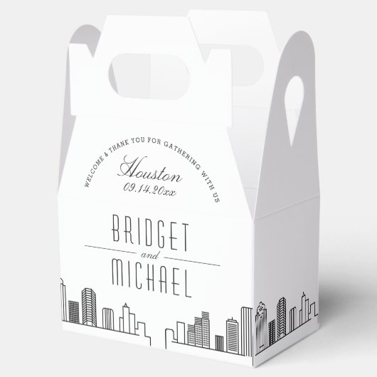 Houston bruiloft | City Skyline Bedankdoosjes (Geopend)