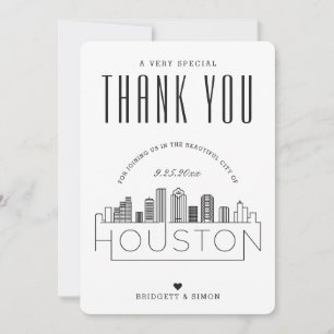 Houston bruiloft Dank u + fotokaart Kaart