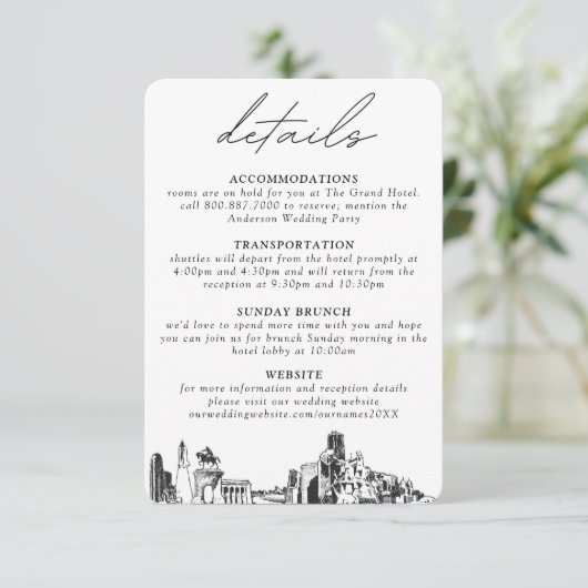 Houston bruiloft details behuizing Kaart (Staand voorkant)