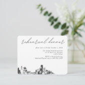 Houston bruiloft elegante repetitie diner informatiekaartje (Staand voorkant)