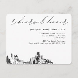 Houston bruiloft elegante repetitie diner informatiekaartje