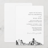 Houston bruiloft elegante skyline uitnodiging (Voorkant / Achterkant)
