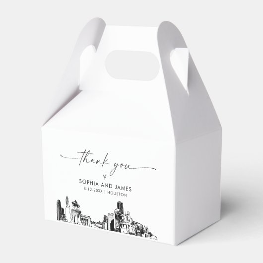 Houston bruiloft gepersonaliseerde gunst box bedankdoosjes (Voorkant Zijde)