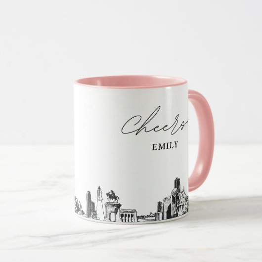 Houston bruiloft gepersonaliseerde koffie Mok (Voorkant rechts)