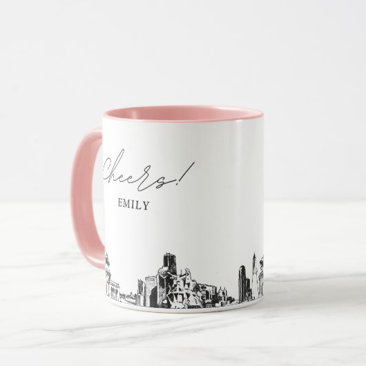 Houston bruiloft gepersonaliseerde koffie Mok (Voorkant links)