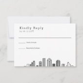 Houston bruiloft | Gestileerde Skyline RSVP (Voorkant)