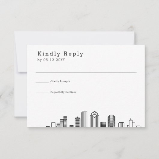 Houston bruiloft | Gestileerde Skyline RSVP (Voorkant)