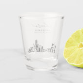 Houston bruiloft gunst gepersonaliseerde proost shot glas (Achterkant)