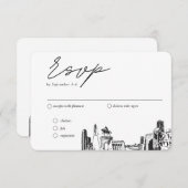 Houston Bruiloft Traditionele RSVP Maaltijd Optie Informatiekaartje (Voorkant / Achterkant)