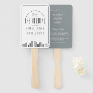 Houston bruiloft   Trouwprogramma Hand Fan Handwaaier