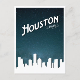 Houston by Night Skyline - Houston, Texas, VS Feestdagenkaart