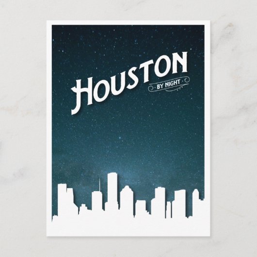 Houston by Night Skyline - Houston, Texas, VS Feestdagenkaart (Voorkant)