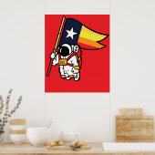 Houston Champ Texas Flag Astronaut Space City Poster (Keuken)