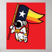 Houston Champ Texas Flag Astronaut Space City Poster (Voorkant)
