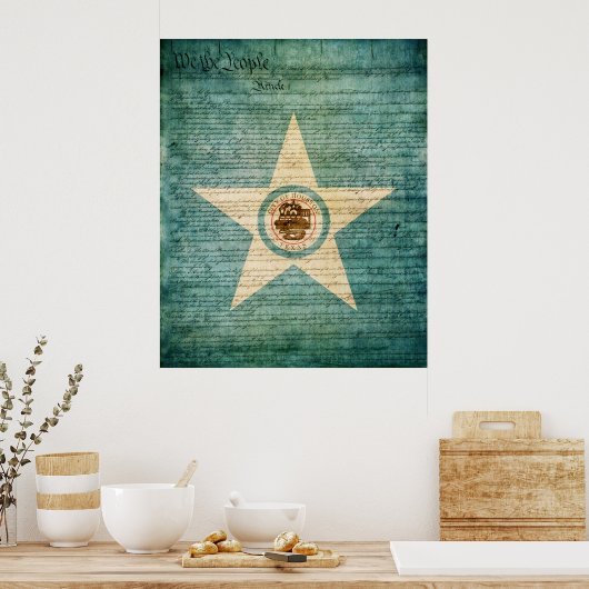 Houston City Flag Poster (Keuken)