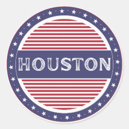 Houston City Pride Embleem – Amerikaanse identitei Ronde Sticker