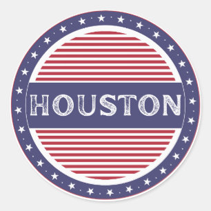 Houston City Pride Embleem – Amerikaanse identitei Ronde Sticker