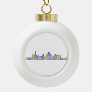Houston city skyline keramische bal ornament