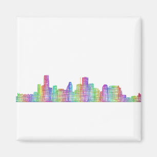 Houston city skyline magneet