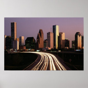 Houston City Skyline op het Poster Dusk vanaf 14.9