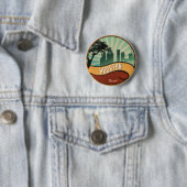 Houston City Skyline Retro  Button (In situ)
