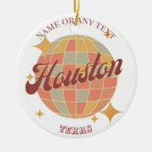 Houston City Texas USA Retro decor souvenir Keramisch Ornament (Voorkant)