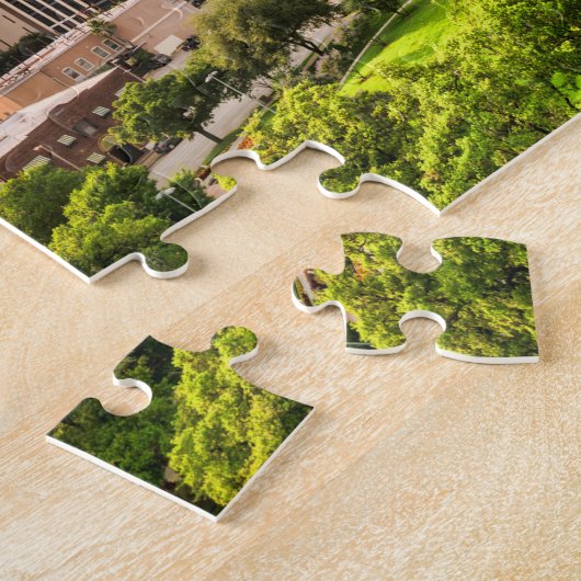 Houston Cityscape Buildings Jigzaag Puzzle Legpuzzel (Zijkant)