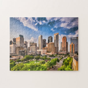 Houston Cityscape Buildings Jigzaag Puzzle Legpuzzel
