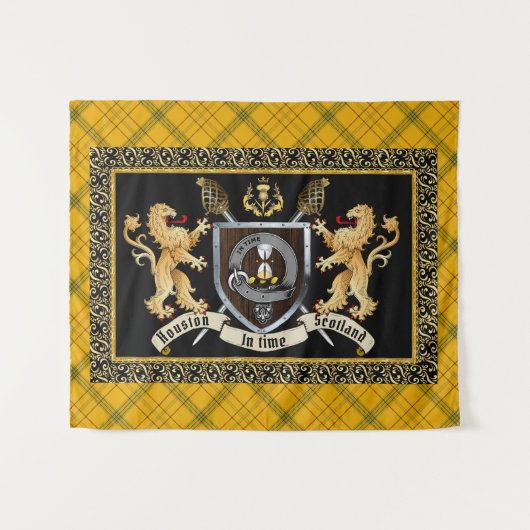 Houston Clan Badge & Motto w/Lions Wandkleed (Voorkant (horizontaal))
