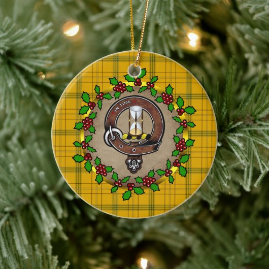 Houston Clan Badge & Tartan Persoonlijke mas Keramisch Ornament (Boom)