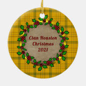 Houston Clan Badge & Tartan Persoonlijke mas Keramisch Ornament (Achterkant)
