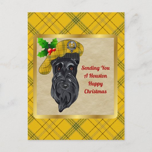 Houston Clan Badge & Tartankerst Briefkaart (Voorkant)