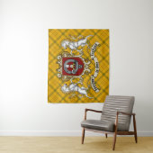 Houston Clan Badge & Unicorns w/Tartan Wandkleed (In situ)