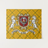 Houston Clan Badge & Unicorns w/Tartan Wandkleed (Voorkant (horizontaal))