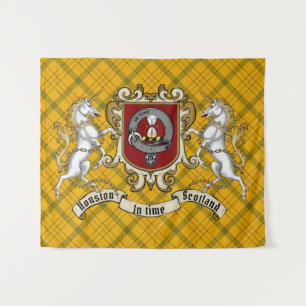 Houston Clan Badge & Unicorns w/Tartan Wandkleed