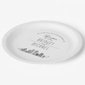 Houston Deco Skyline | Huwelijksevenement Papieren Bordje (Gekanteld)