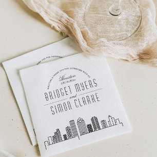 Houston Deco Skyline   Weddenschap Napkins Servet